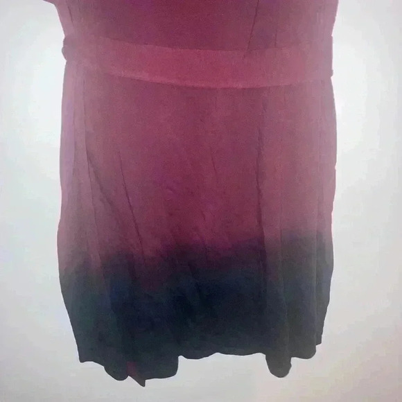 TORRID OFF SHOULDER T-SHIRT DRESS FRENCH TERRY BURGUNDY DIP DYE - Picture 5 of 11